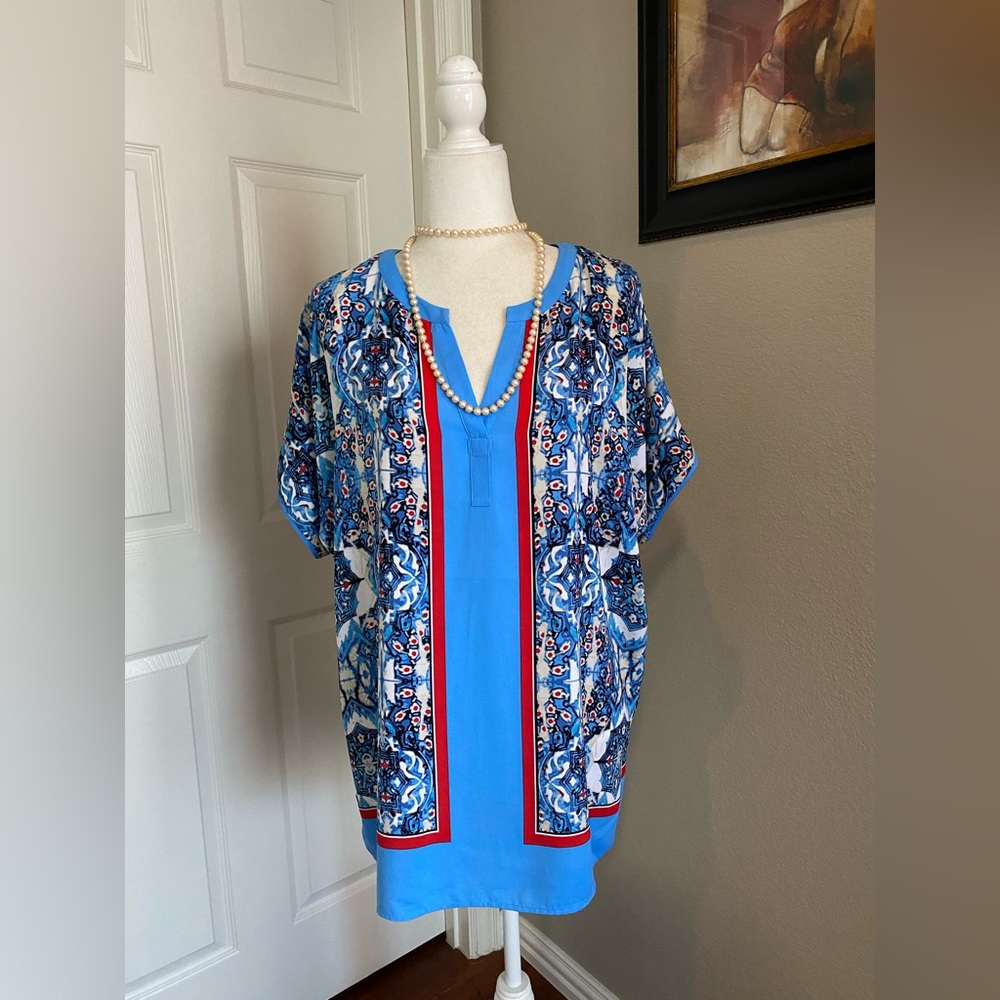 NWT Rafaella Studio Blouse Top Sz L